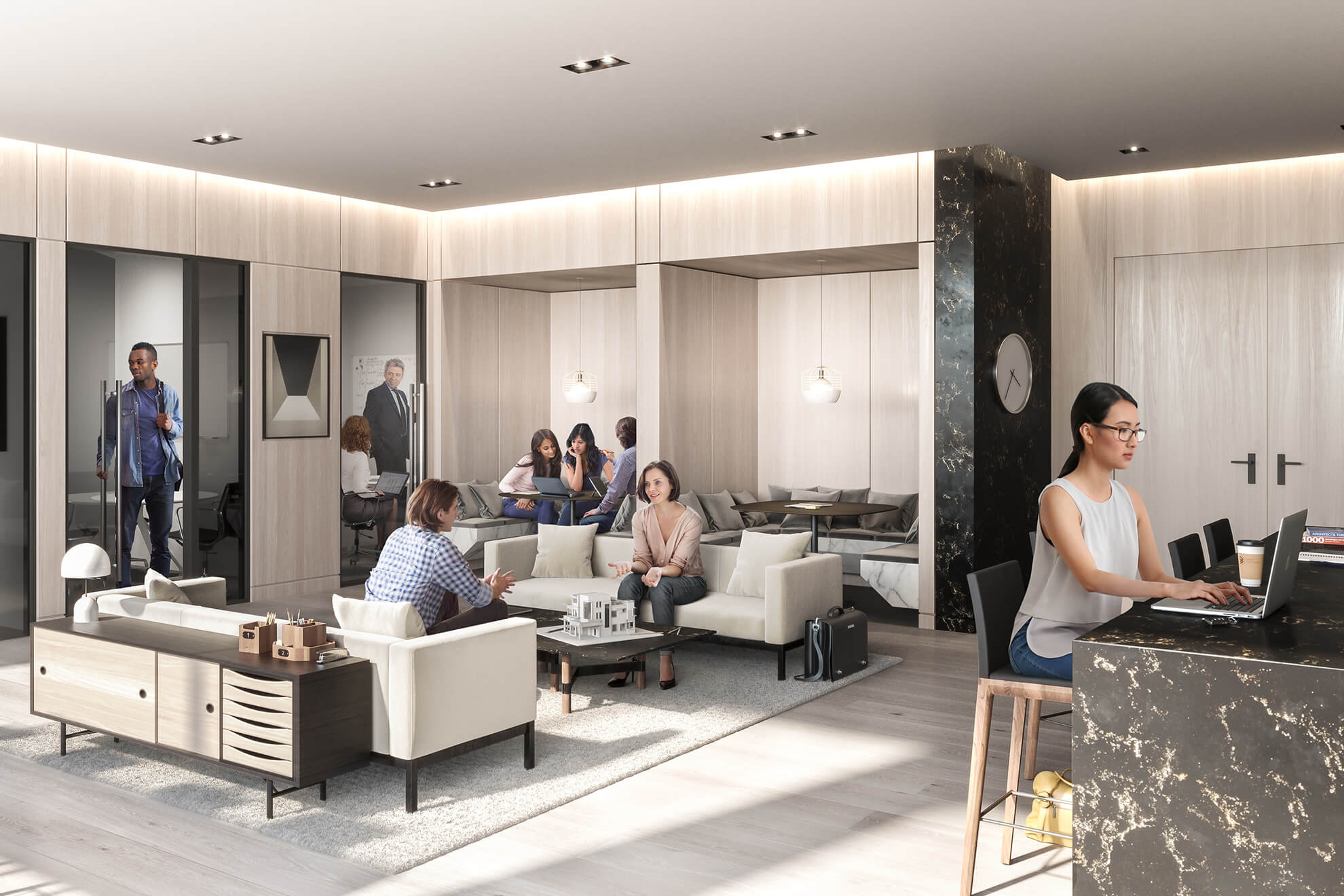 Wesley Tower Co-Working Space Rendering