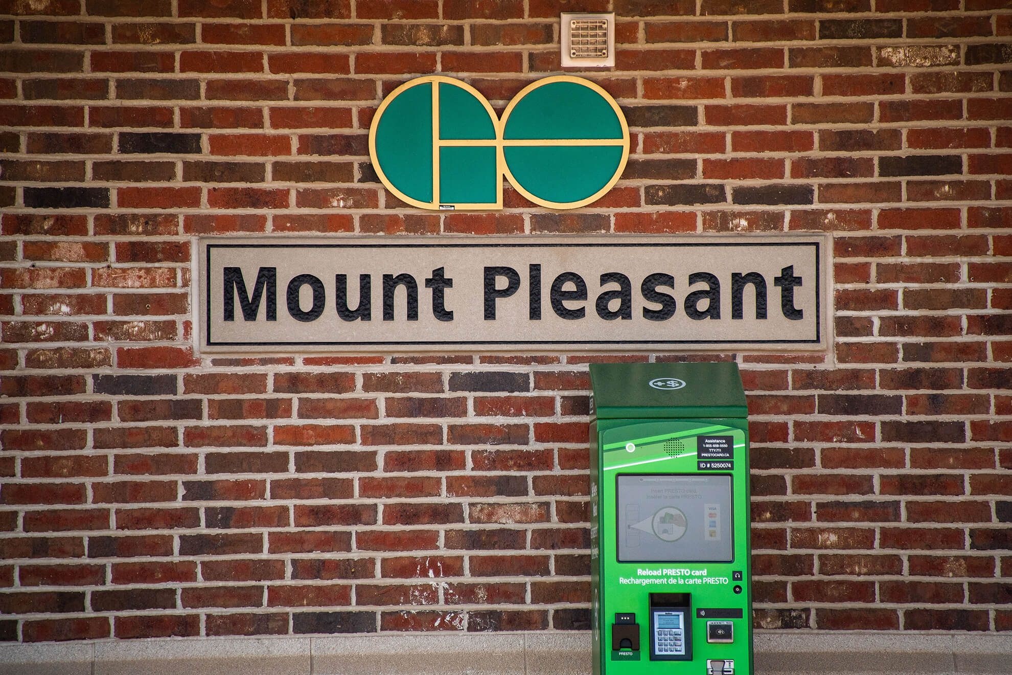Mount Pleasant Go Station, sign and ticket box